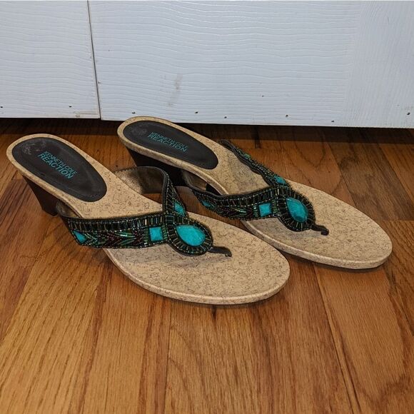 Kenneth Cole Turquoise sandas - Picture 2 of 3